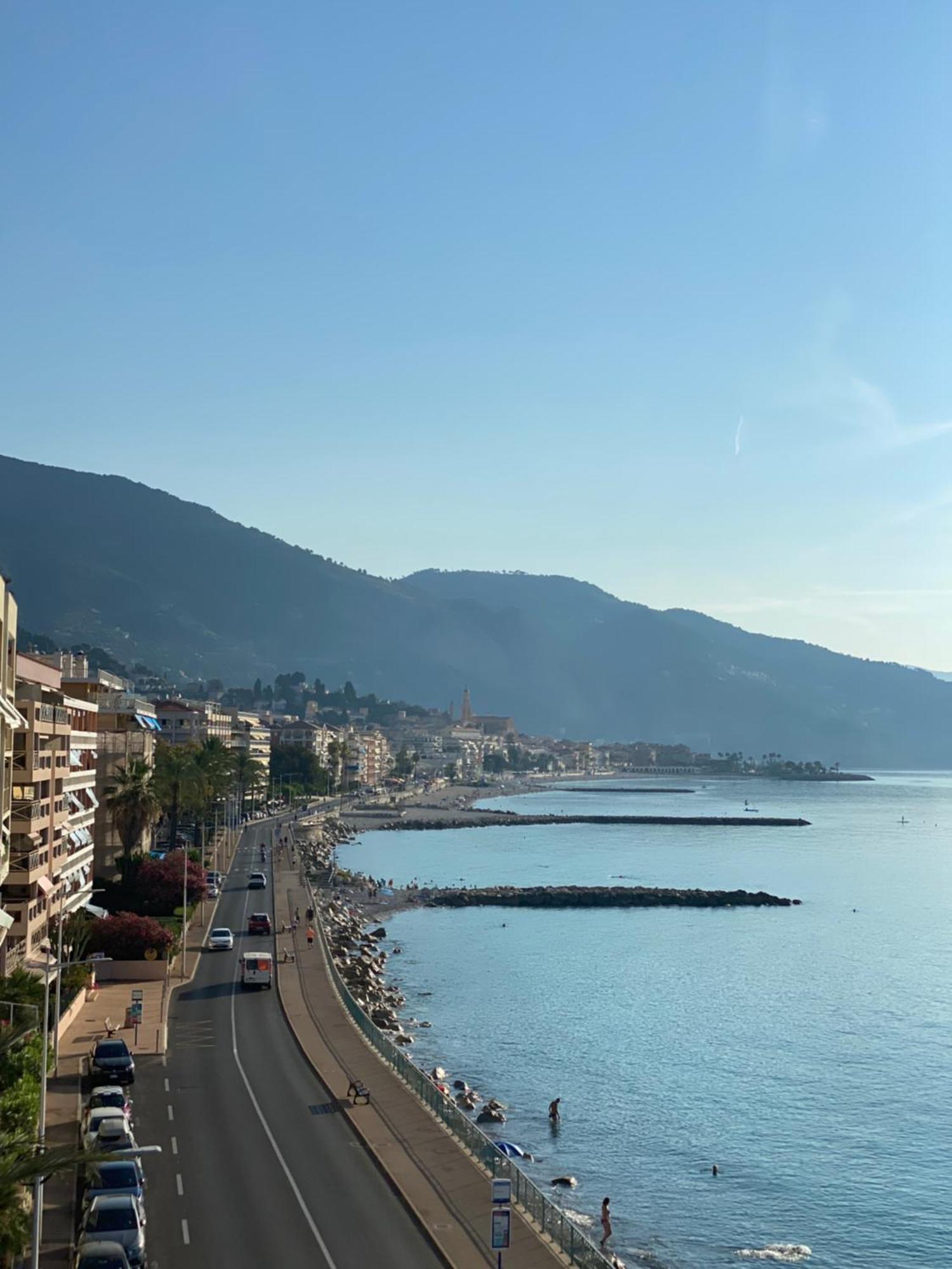 Sea View Studio, Huge Terrace On The 4Th Floor Lägenhet Menton Exteriör bild